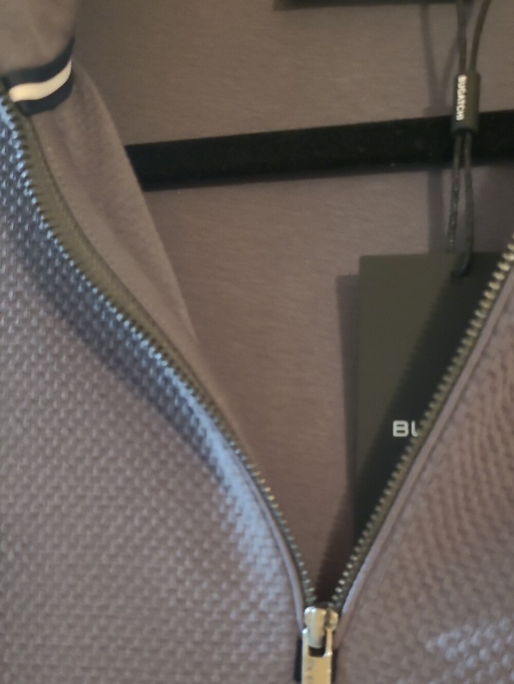 Bugatchi Men's Zip-Neck Sweater in Charcoal Gray - Picture 5 of 7